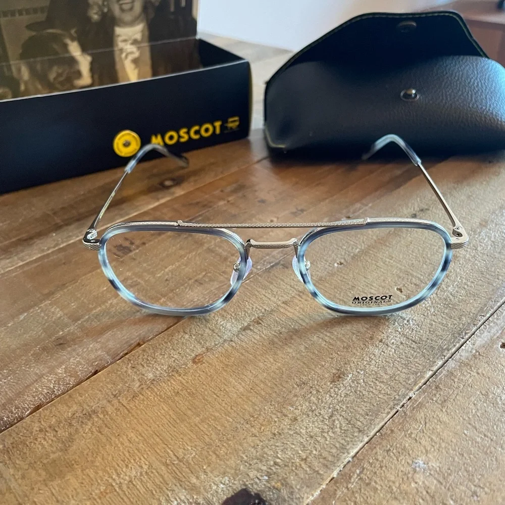 Moscot Originals Macher Grey/Tortoise/Silver Eye Glasses - Picture 5 of 11